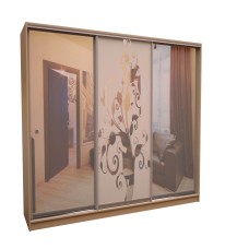 Шафа-купе «ШН-204» Дзеркало/Піскострум/Дзеркало
