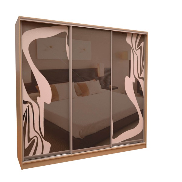 Шафа-купе «ШН-204» Піскострум/Дзеркало/Піскострум